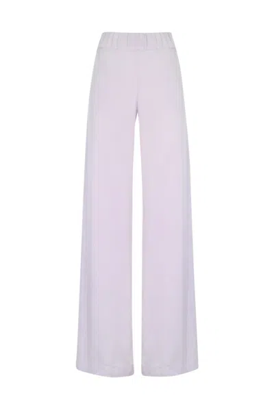 D-exterior Satin Trousers In Glicine