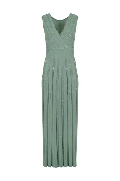 D-exterior Dress In Viscose And Sequins In Aloe