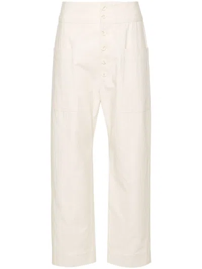 Plan C High-waist Tapered Trousers In Neutrals