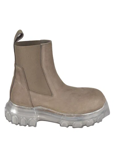 Rick Owens Beatle Bozo Tractor Boots In Dust/clear