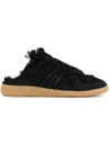 Maison Margiela Replica Low-top Shearling-lined Backless Trainers In Black