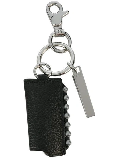 Alexander Wang Small Studded Lighter Case In Pebbled Black