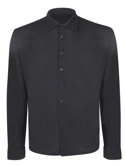 Herno Jersey Crepe Black Shirt
