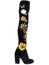 STRATEGIA embroidered appliqués knee high boots,A3299112303188