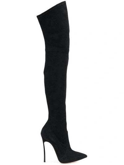 Casadei Over-the-knee Blade Boots In Black