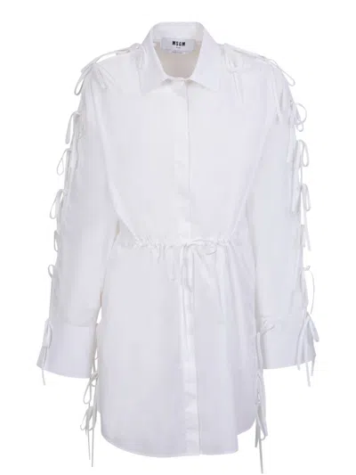Msgm White Shirt Dress