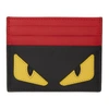 FENDI FENDI BLACK AND RED BAG BUGS CARD HOLDER,7M0164 O73