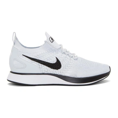 Nike White & Black Air Zoom Mariah Flyknit Racer Sneakers In Light Gray