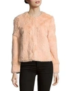 ADRIENNE LANDAU RABBIT FUR JACKET,0400095658260