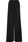 MUGLER PINSTRIPED WOOL-BLEND WIDE-LEG PANTS