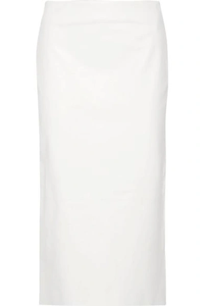 The Row Terst Lambskin Leather Midi Skirt In White