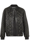 BALMAIN STUDDED QUILTED LEATHER BOMBER JACKET