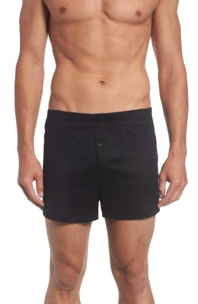 Hanro Sea Island Relaxed-fit Cotton Boxers In Black