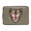 GUCCI BEIGE GG SUPREME ANGRY CAT LAPTOP CASE,473884 9AY3T