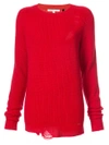 Helmut Lang Oversized Distressed Wool And Cashmere-blend Sweater In Red