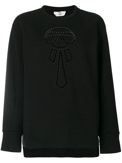 Fendi Studded Karlito Sweatshirt In Black