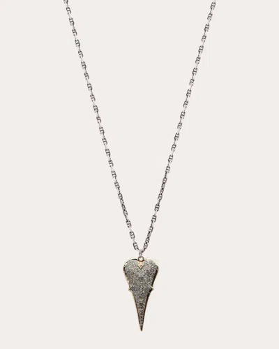Armenta Women's Pavé Heart Shield Pendant Necklace In Silver
