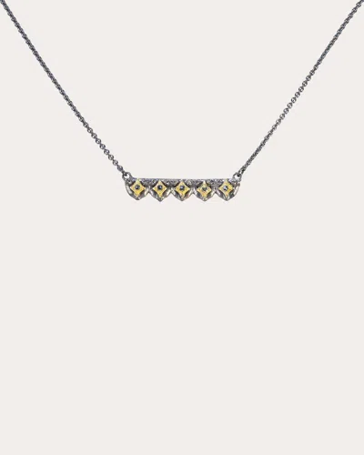 Armenta Women's Scalloped Pavé Bar Necklace In Silver