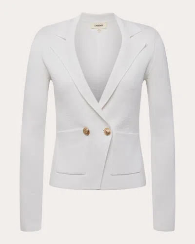 L Agence Women's Sofia Knit Blazer Top In White