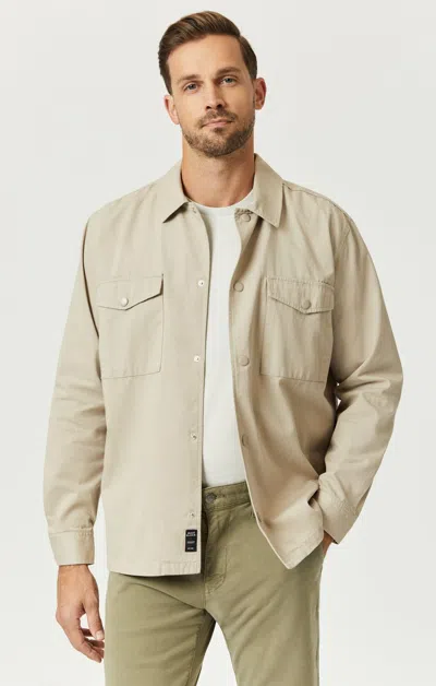 Mavi Double Pocket Overshirt In Pure Cashmere In Beige