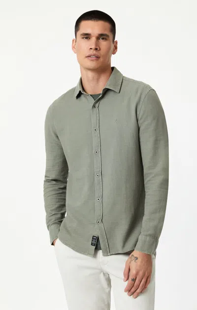 Mavi Button Up-long Sleeve Shirt In Shadow In Green