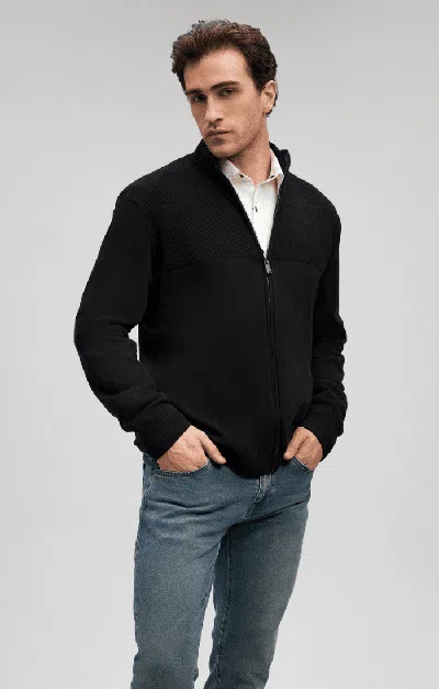 Mavi Zip-up Cardigan In Black