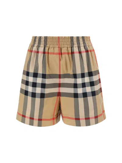 Burberry Shorts In Archive Beige Ip Chk