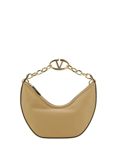 Valentino Garavani Vlogo Gate Shoulder Bag In Cappuccino