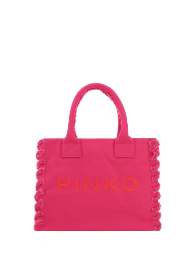 Pinko Beach Handbag In Pink -antique Gold