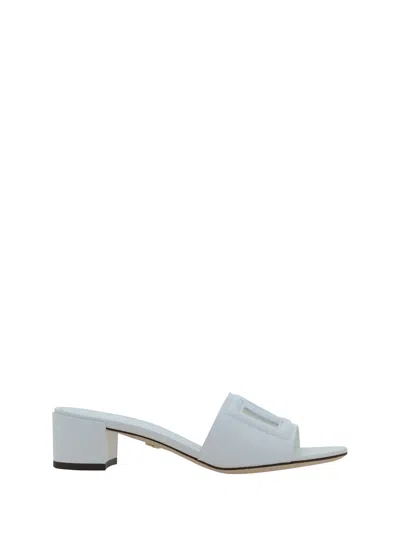 Dolce & Gabbana Heeled Sandals In Bianco