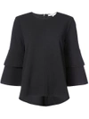 TIBI layered sleeves blouse,DRYCLEANONLY