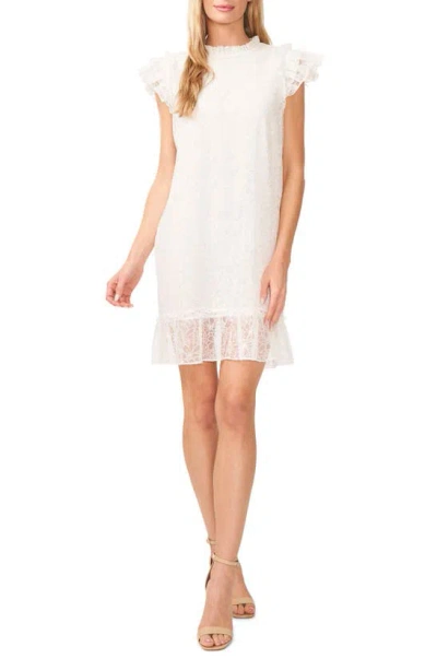Cece Women's Lace Short-sleeve A-line Dress In New Ivory