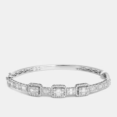 Pre-owned The Diamond Edit 18k White Gold Bangle Bracelet