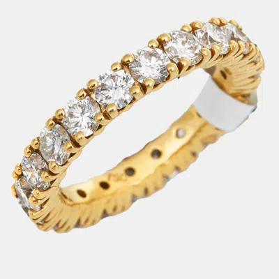 Pre-owned The Diamond Edit 18k Yellow Gold Ring Eu 53