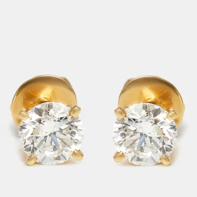 Pre-owned The Diamond Edit 18k Yellow Gold Earring