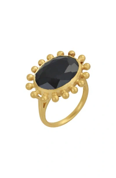 Bony Levy Black Sapphire Ring In 18k Yellow Gold
