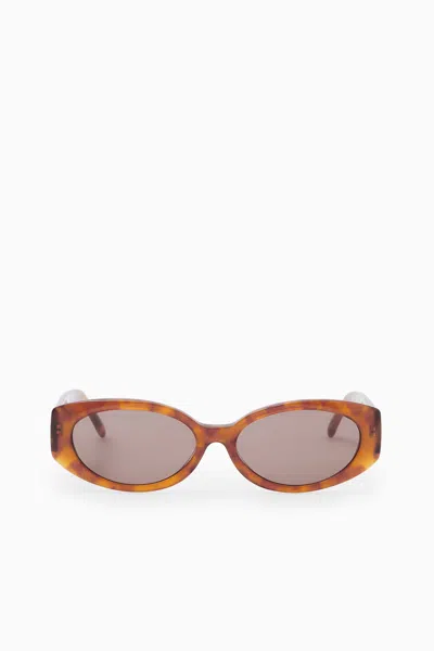 Cos Oval-frame Sunglasses In Yellow