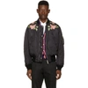 GUCCI Black Nylon 'Modern Future' Bomber Jacket,475037 XR570