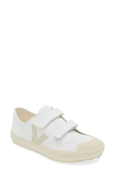 Veja Kids' Ollie Cotton Canvas Strap Sneakers In White