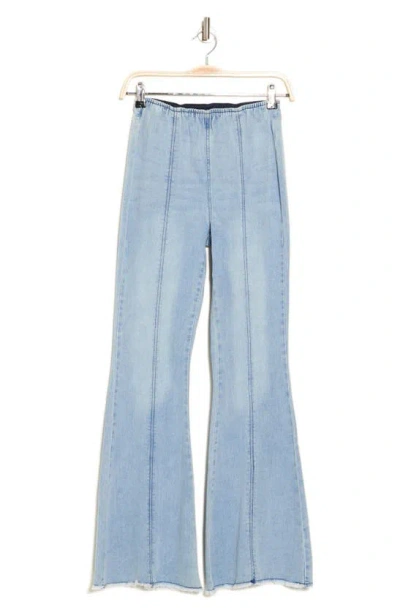 Tinseltown Juniors' Seamed High-waist Flare-leg Jeans, Created For Macy's In Light Wash