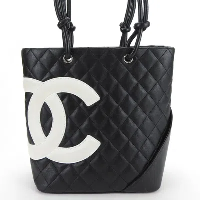 Pre-owned Chanel Cambon Black Leather Tote Bag ()