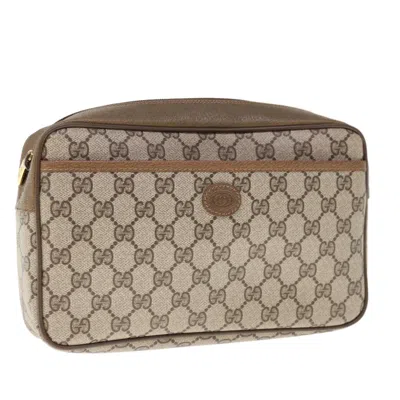 Gucci Beige Canvas Clutch Bag () In Brown