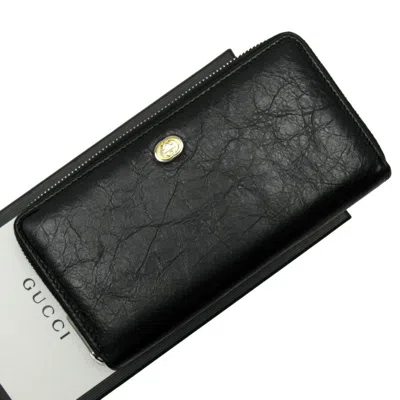 Gucci Interlocking G Black Leather Wallet  ()