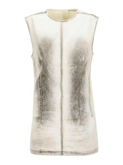 Acne Studios Sleeveless Denim Mini Dress In White