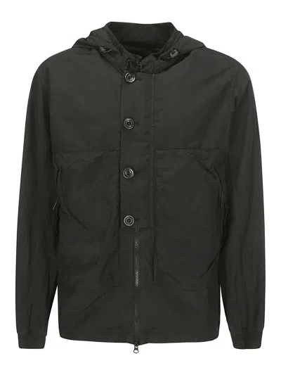 C.p. Company Flatt Nylon Goggle Overshirt In Black