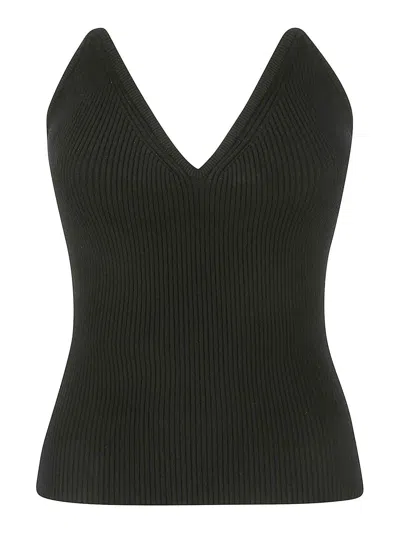 Coperni Knitted Bustier Top In Black