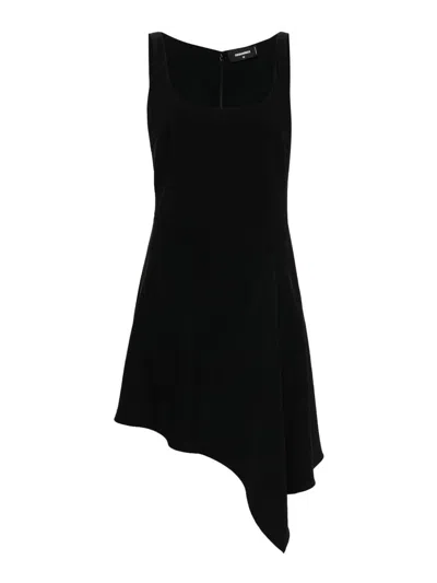 Dsquared2 Sleeveless Crepe Dress In Black