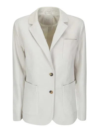 Desa 1972 Leather Blazer Jacket In White