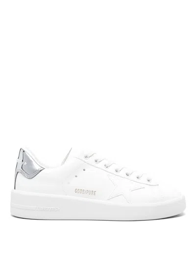 Golden Goose Purestar Sneakers In White,silver