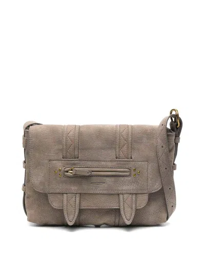 Jérôme Dreyfuss Croc-embossed Shoulder Bag In Grey